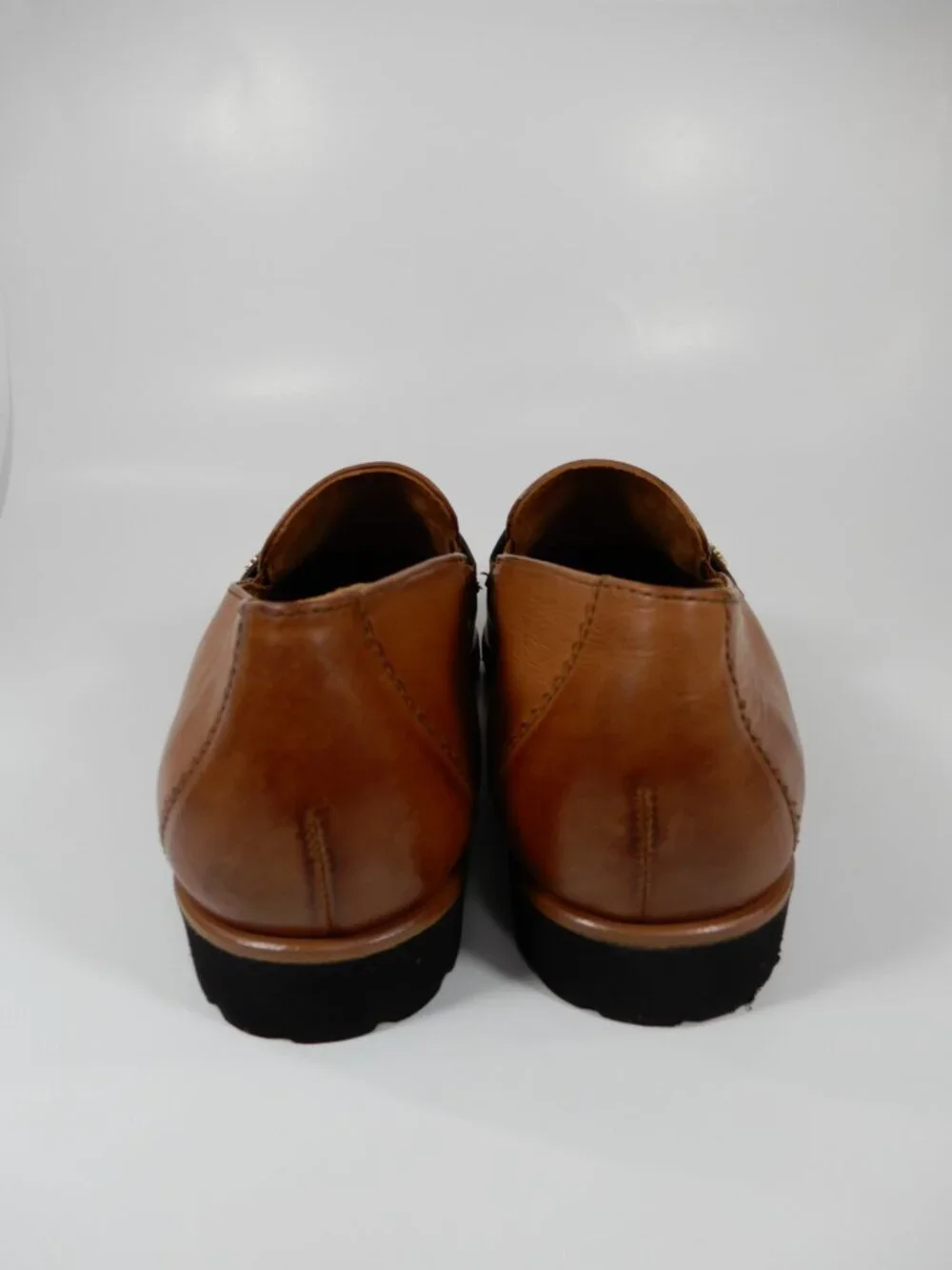 Paul Green Wheaton Flat Loafers Shoes Size 8 Cognac Brown Leather NEW